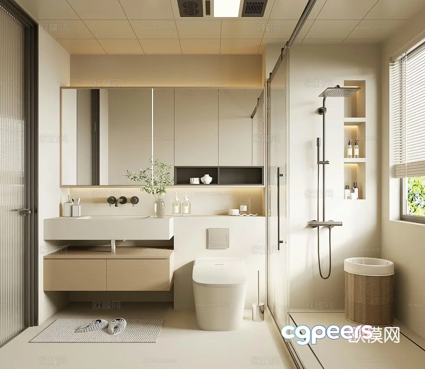 Modern home bathroom 3d model