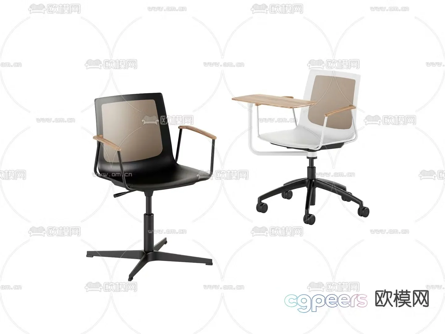 Office chair class chair training chair 3d model