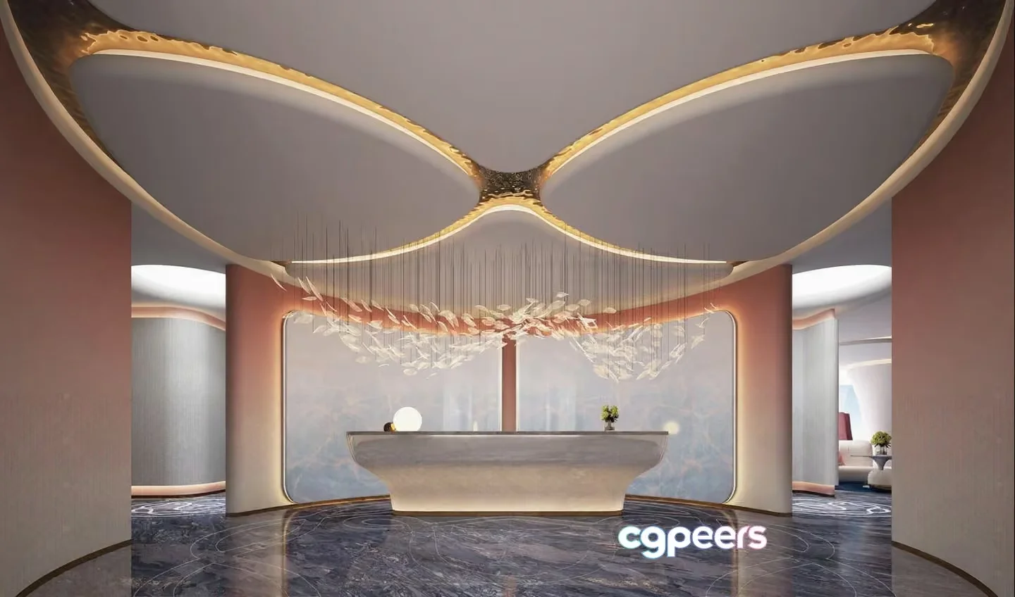 Modern Hotel Lobby 3D Model – 5825 – VRAY Render