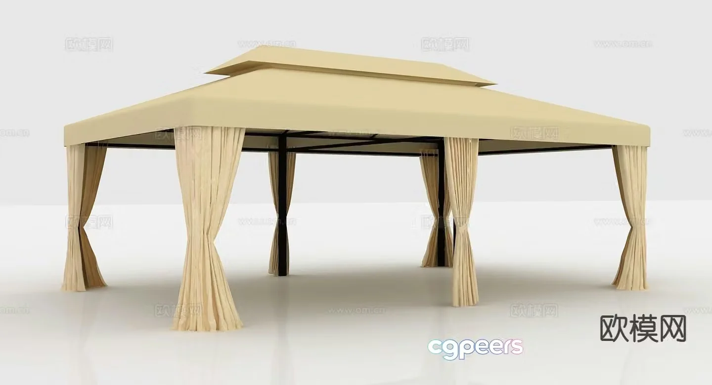 New Chinese style pavilion Roman tent 3D model