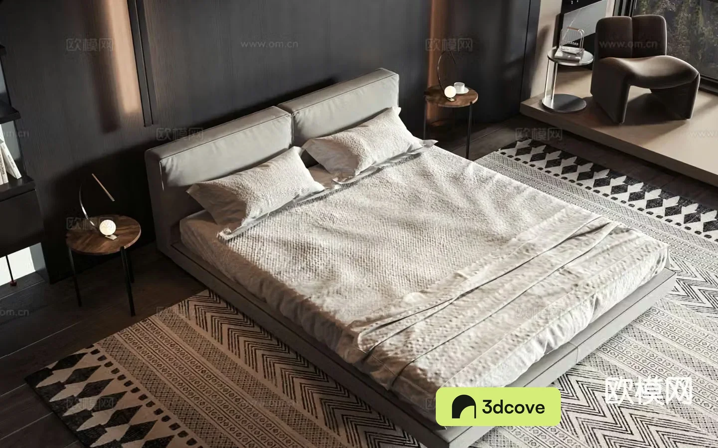 Modern double bed commercial bed