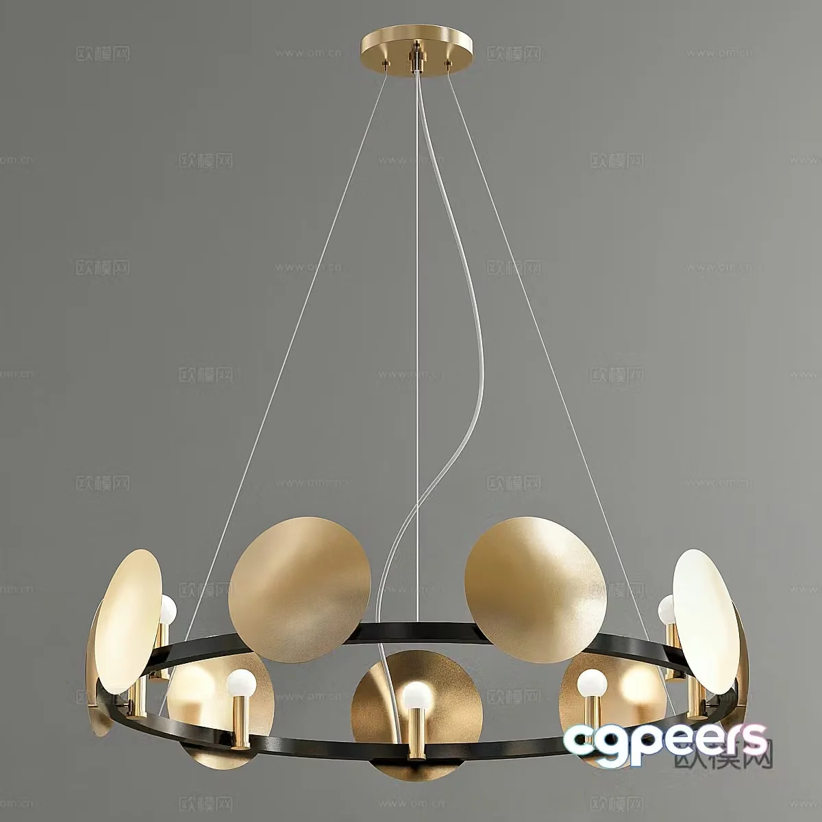 New Chinese style decorative chandelier 3D model