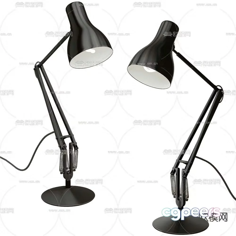 Paul modern black desk lamp 3d model