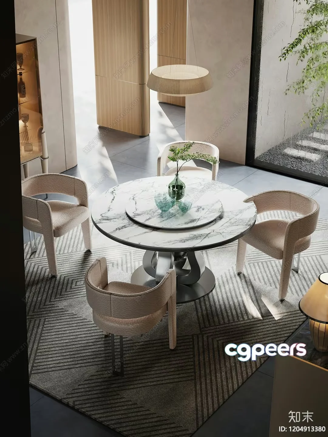 Modern Dining Room 3D Model – 1670 – VRAY Render