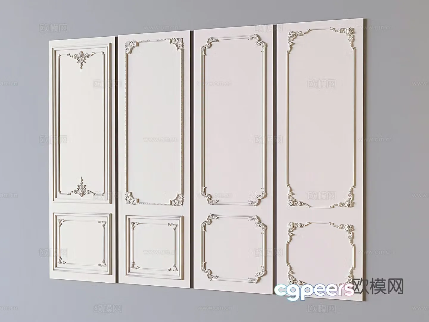 French background wall living room background wall gypsum background wall 3d model