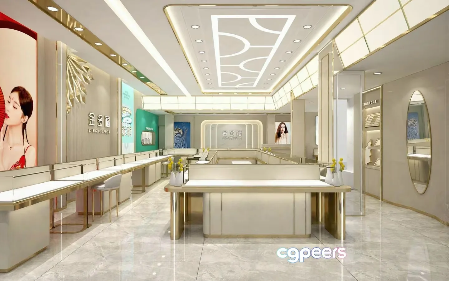A Modern Jewelry Store 3D Model – 971 – VRAY Render