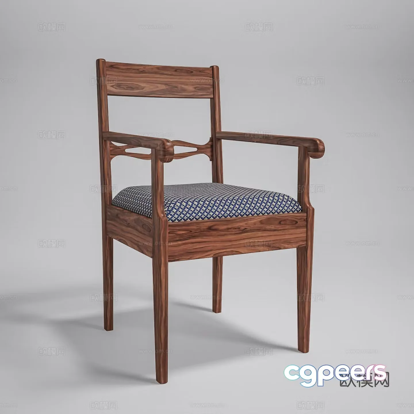 American casual chair dining chair book chair single chair 3d model