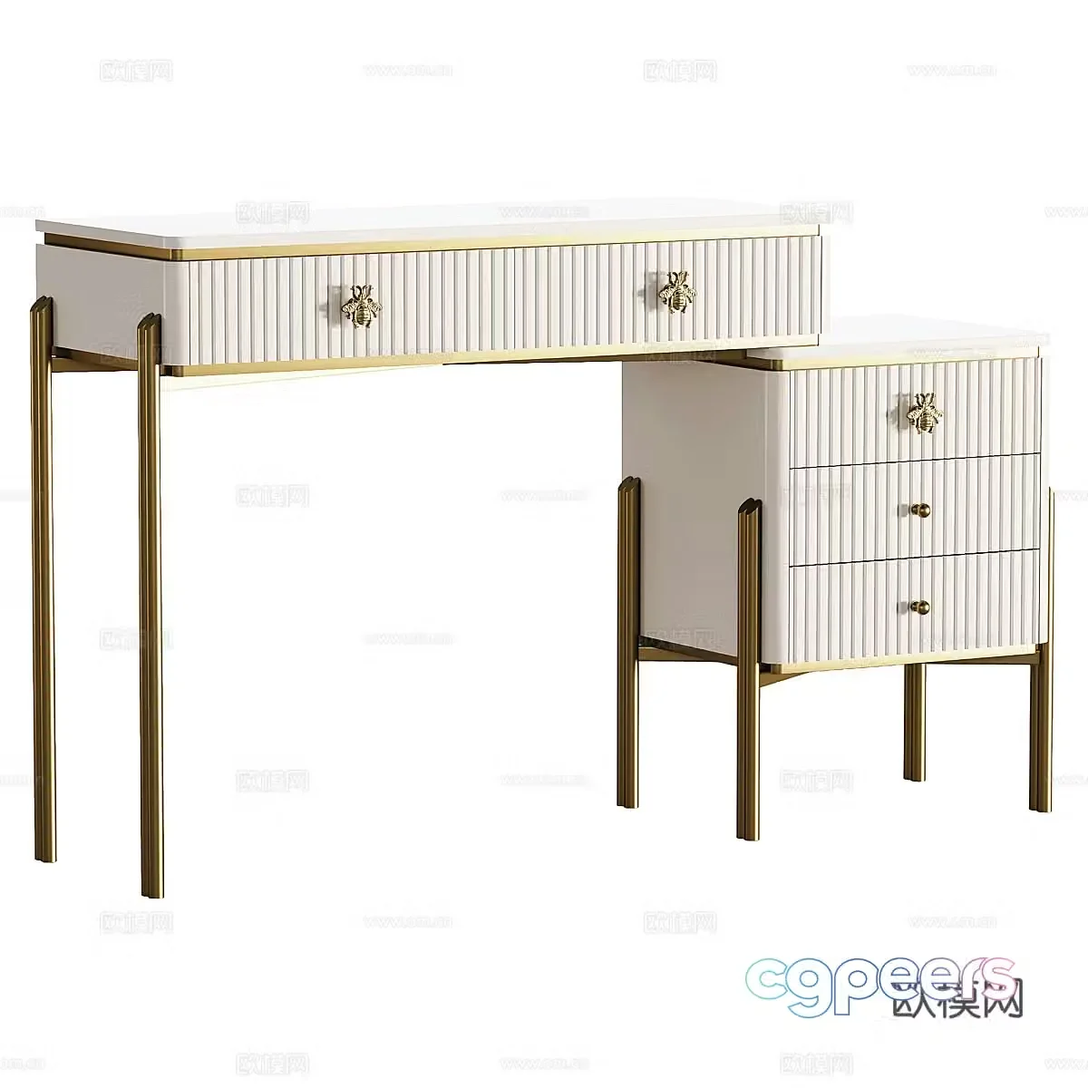 Modern simple and light luxury desk desk simple desk light luxury desk 3d model