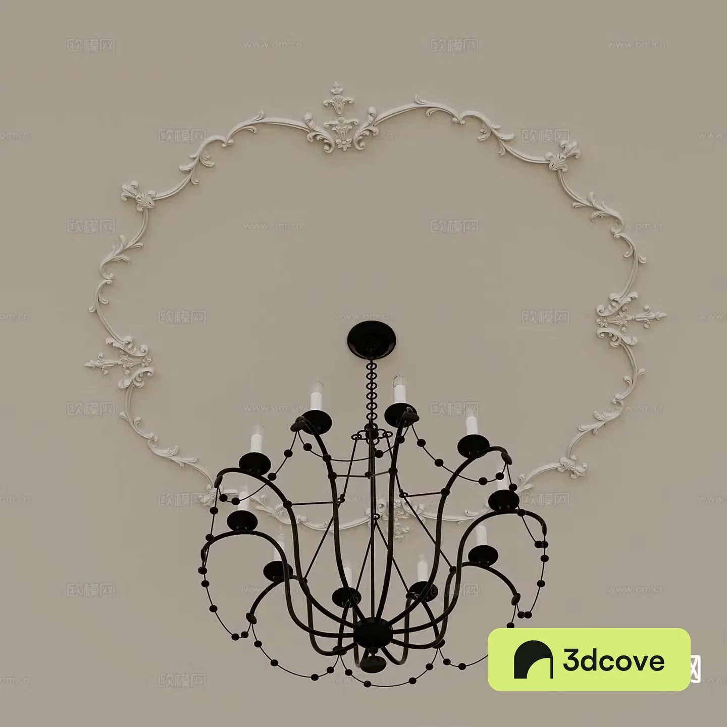 French carved lamp panel