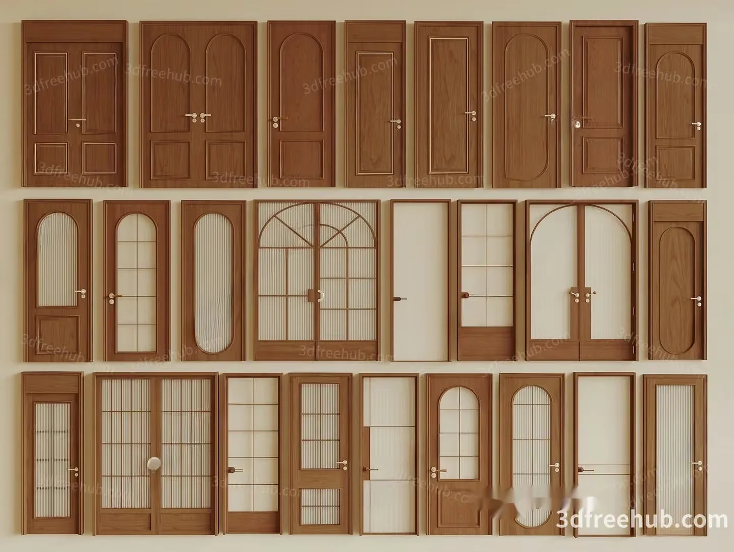 A Collection Of Doors 3D Model – 18590 – VRAY Render