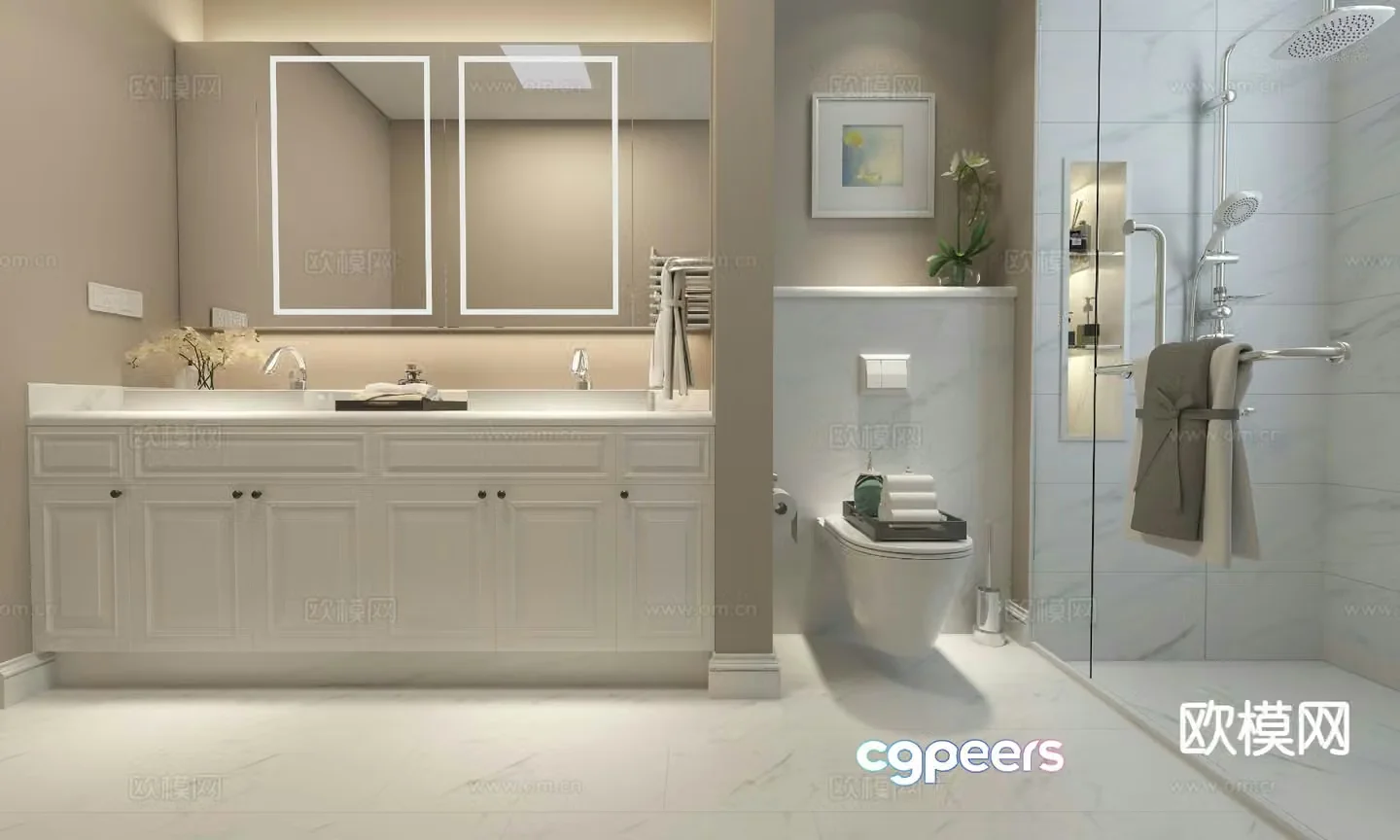 Modern bathroom bathroom toilet 3d model