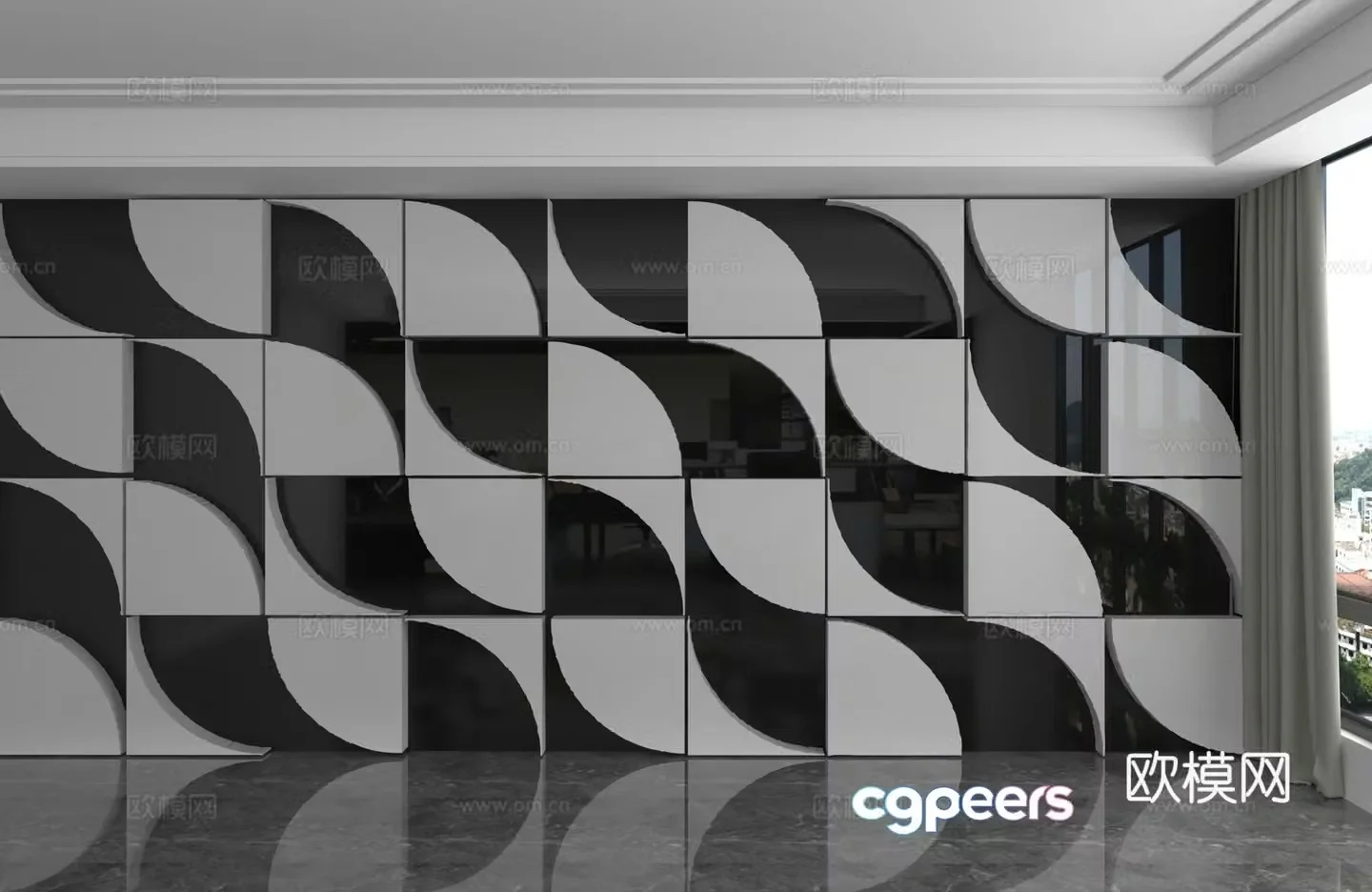 Modern background wall 3d model