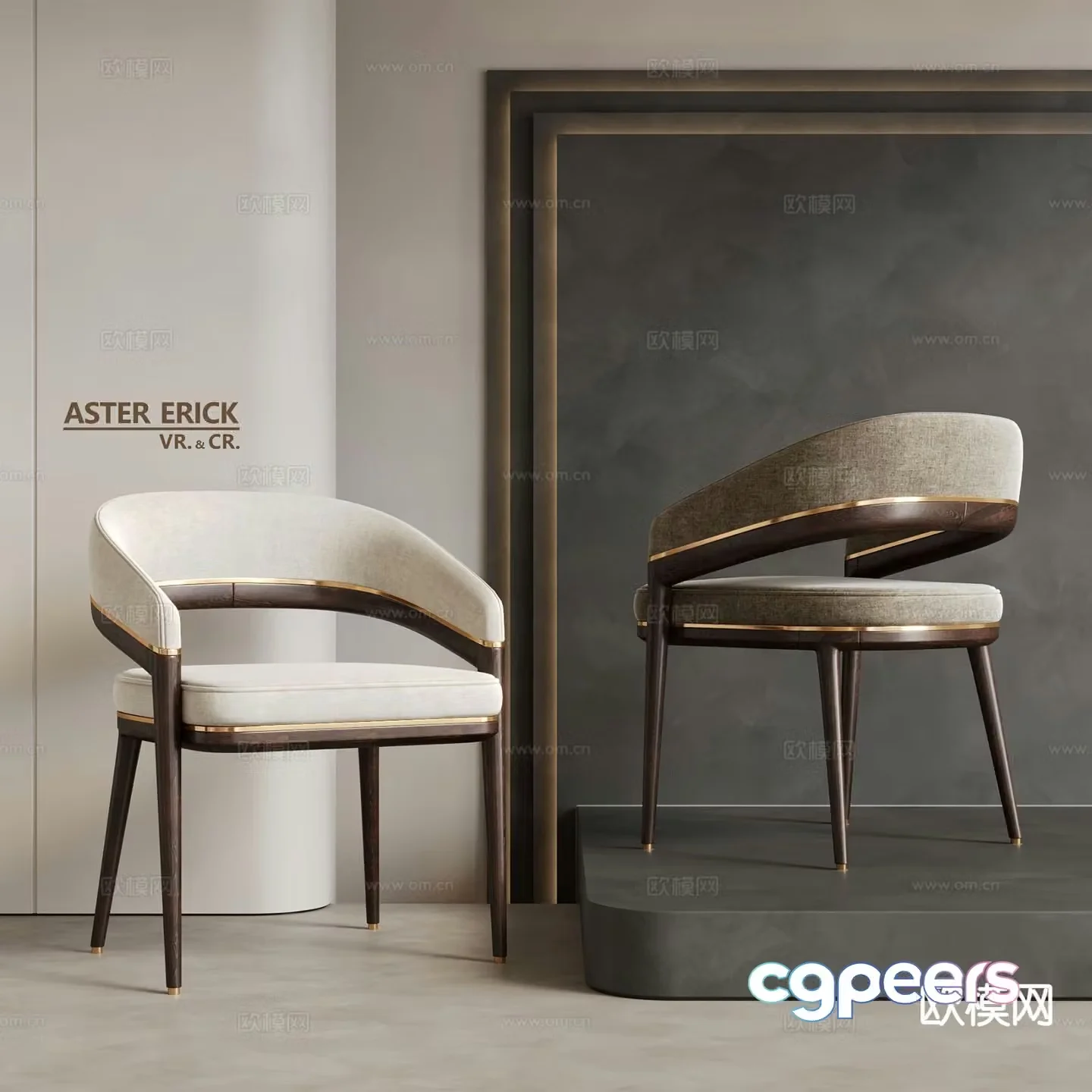 Modern chair dining chair 3d model