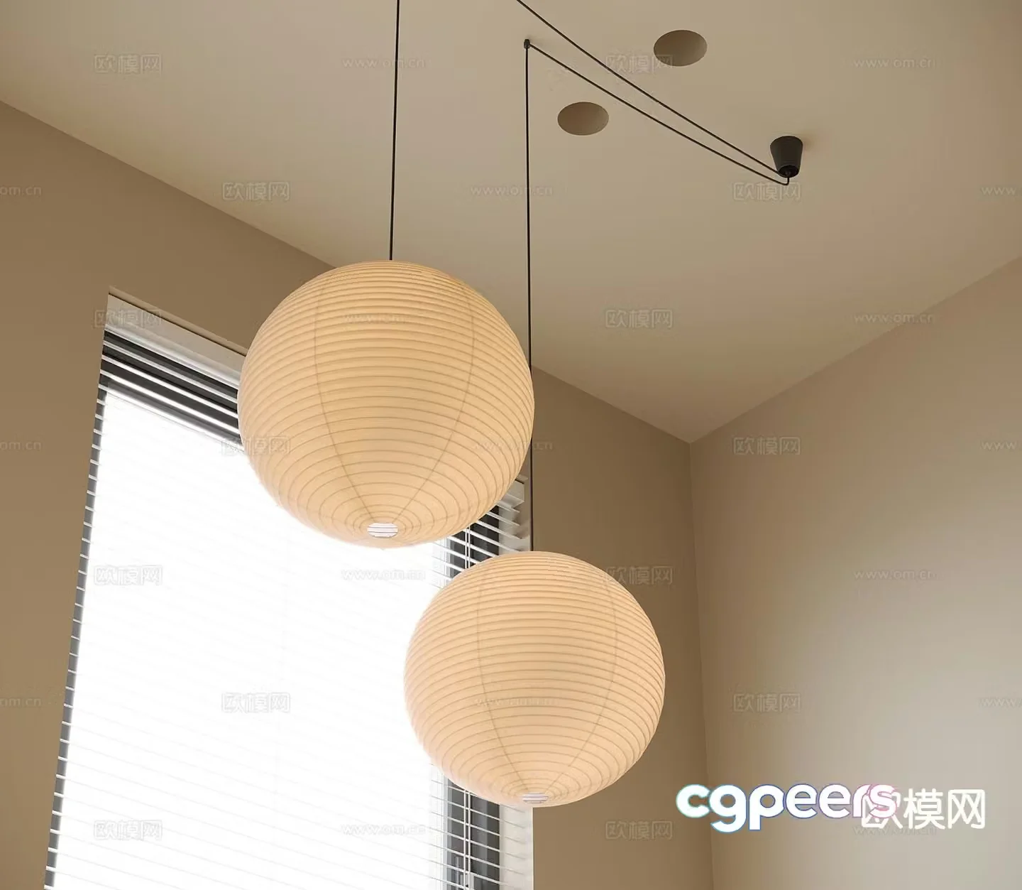 Wabi-sabi chandelier paper chandelier 3d model