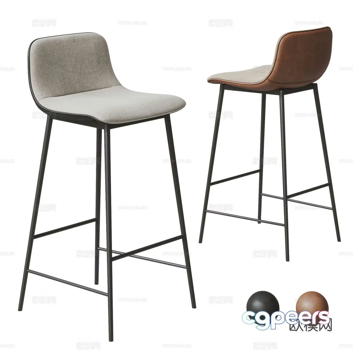 Modern bar chair Fabric bar chair Leather bar chair Bar chair 3D model