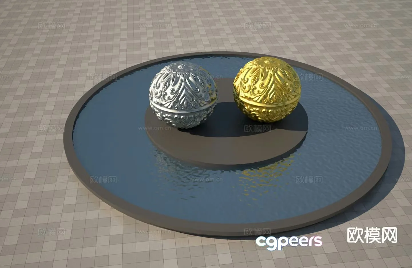 Nuclear Sculpture Feng Shui Ball Urban Sculpture 3D Model