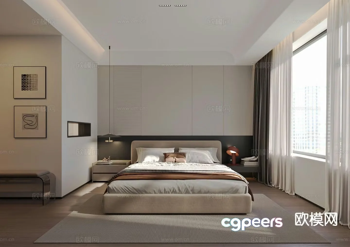 Modern bedroom master bedroom 3d model