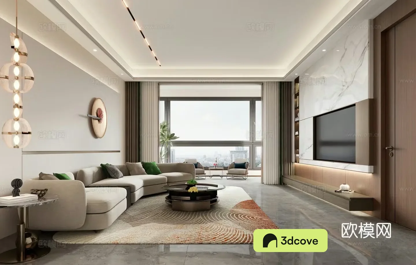 Modern light luxury living and dining room bedroom design sense stable and atmospheric