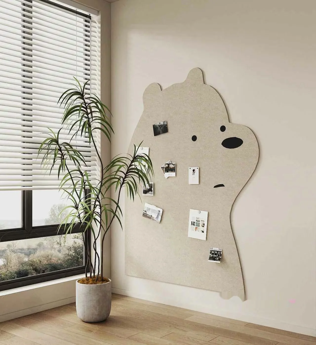 A Large Light-Colored Bear-Shaped Bulletin Board 3D Model – 3549 – VRAY Render
