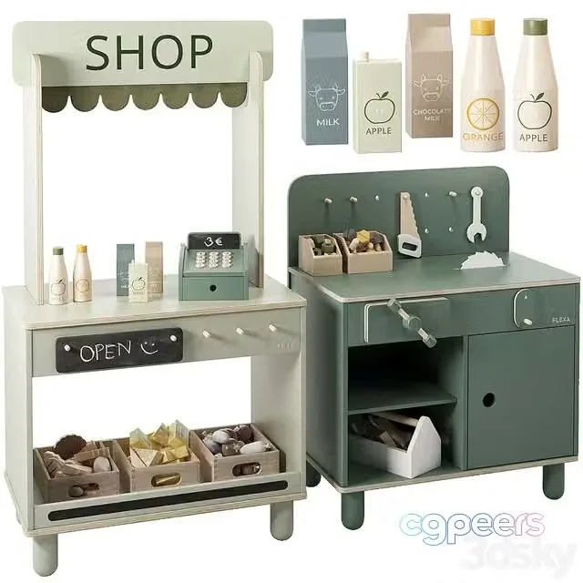 3ds Max Free – FLEXA The Shop & The Workbench Toy