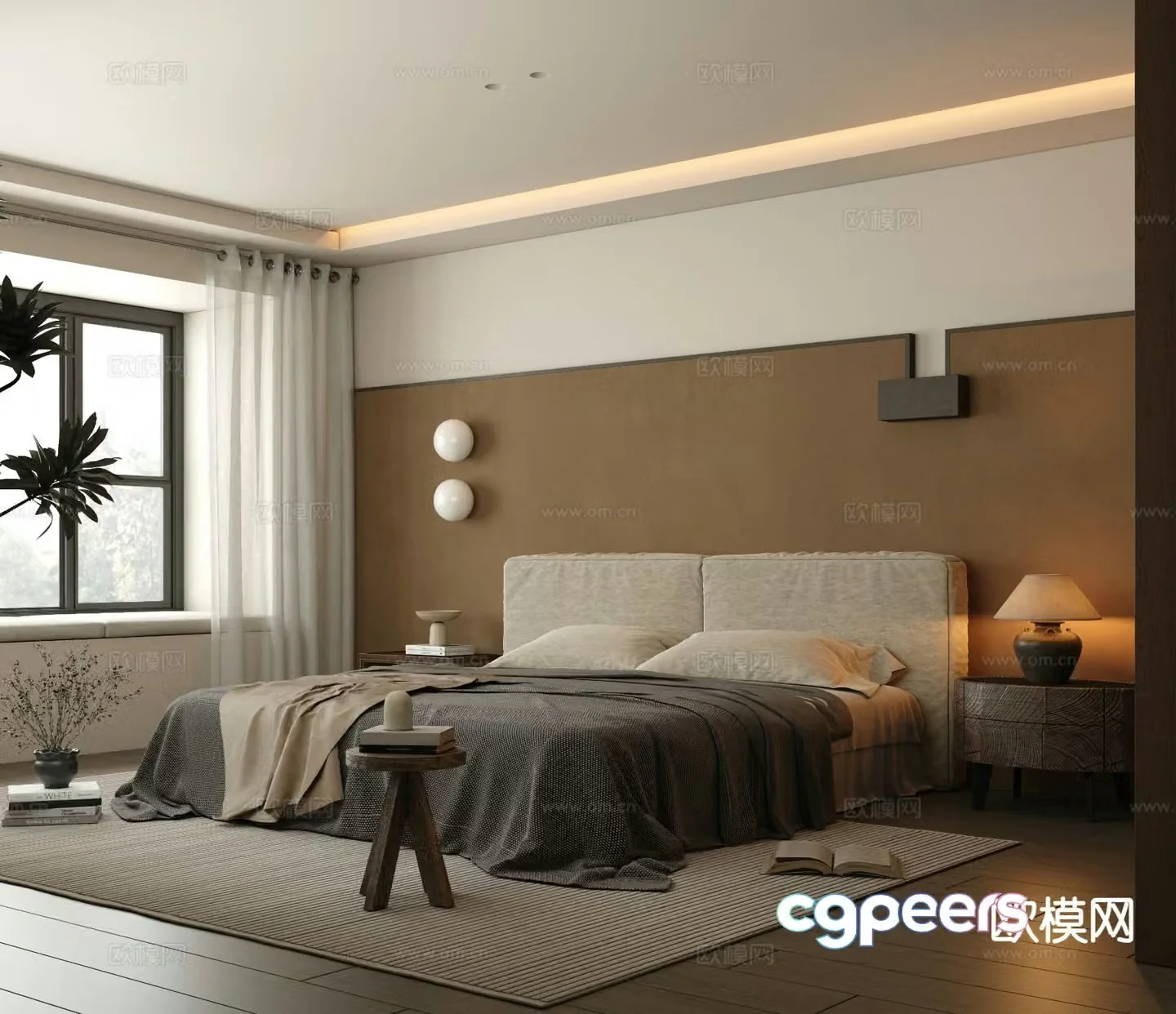 Wabi Sabi bedroom master bedroom 3d model