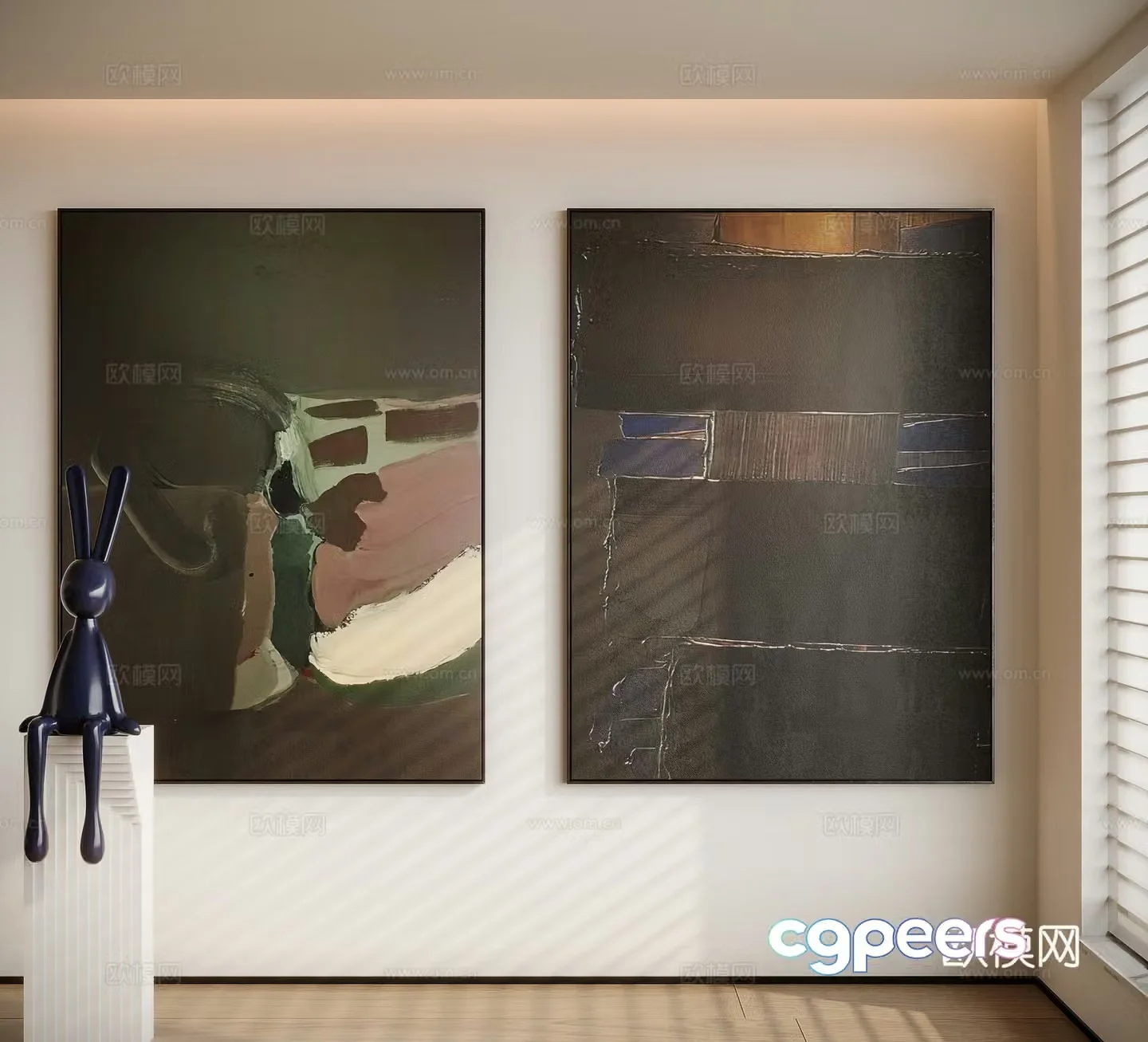 Modern minimalist decorative painting 3d model