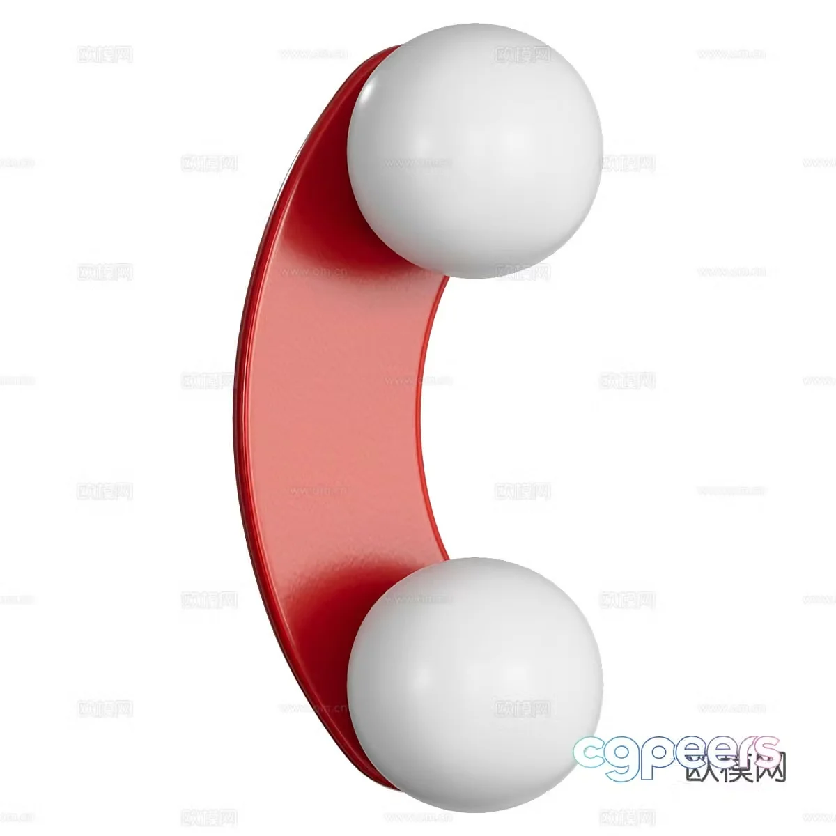 Modern cream style double-headed children’s metal wall lamp 3d model