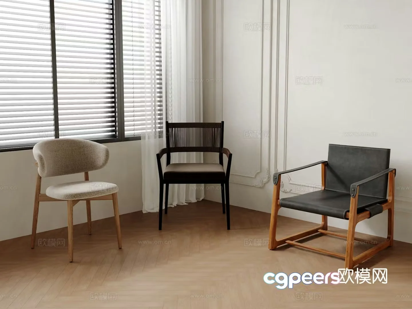 Single chair dining chair sofa chair 3d model