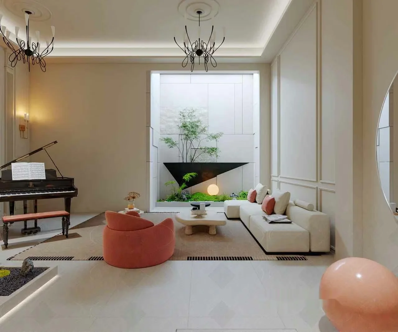 Modern Living Room 3D Model – 10601 – VRAY Render