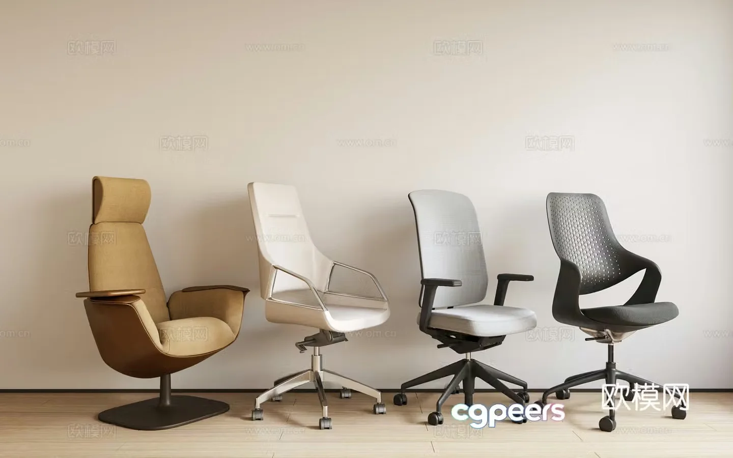 Modern office chair computer chair boss chair rotating chair chair desk chair 3d model
