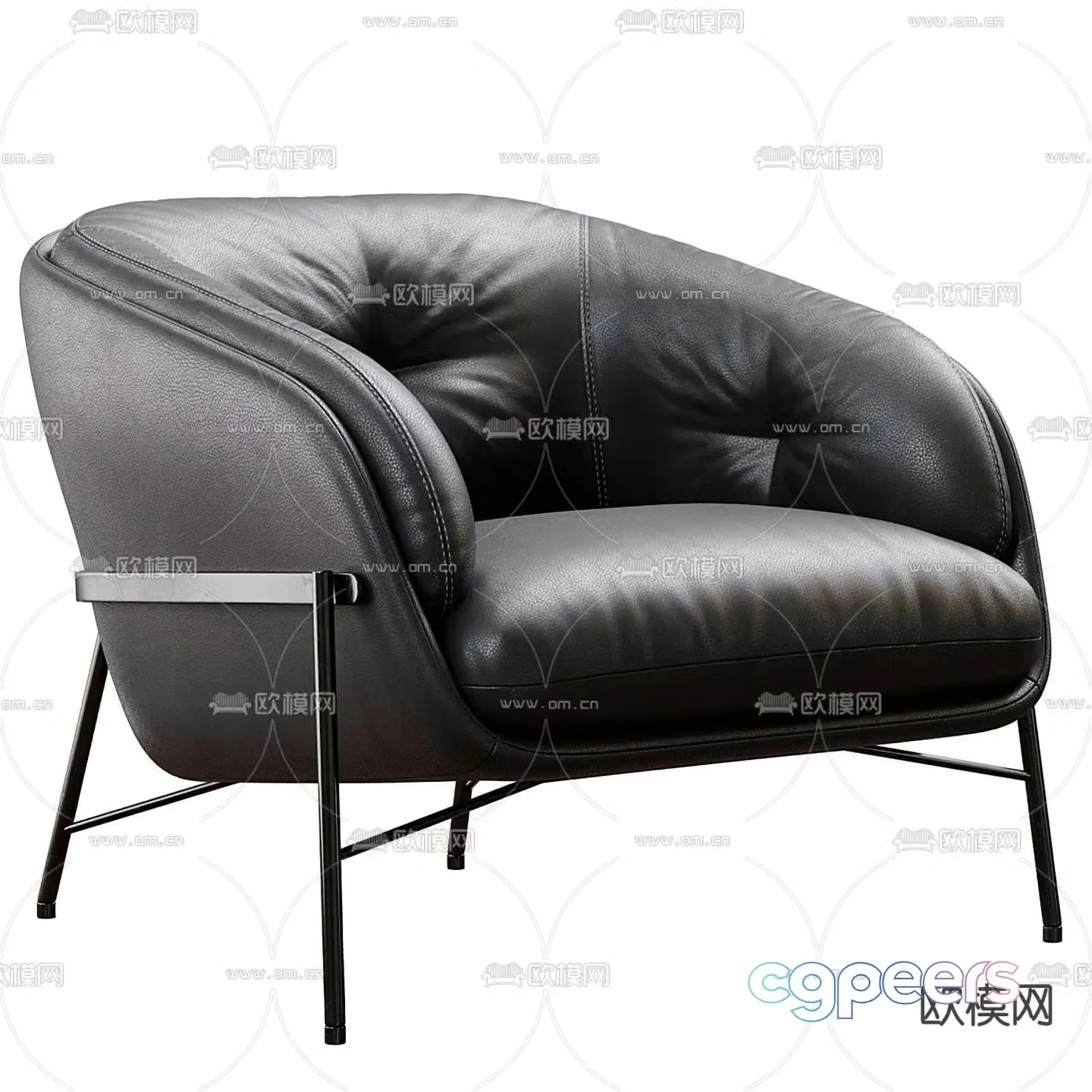 Bonaldo black lounge chair 3d model