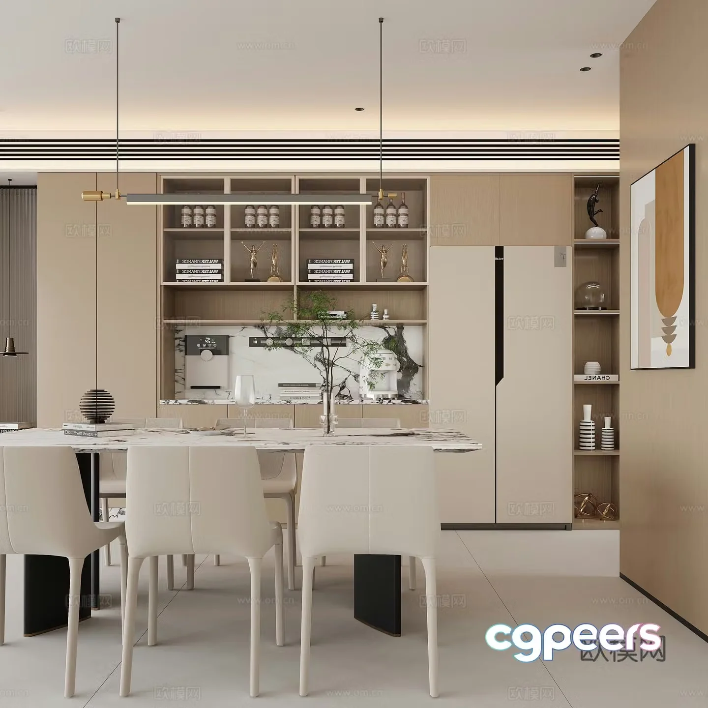 Modern restaurant sideboard 3d model
