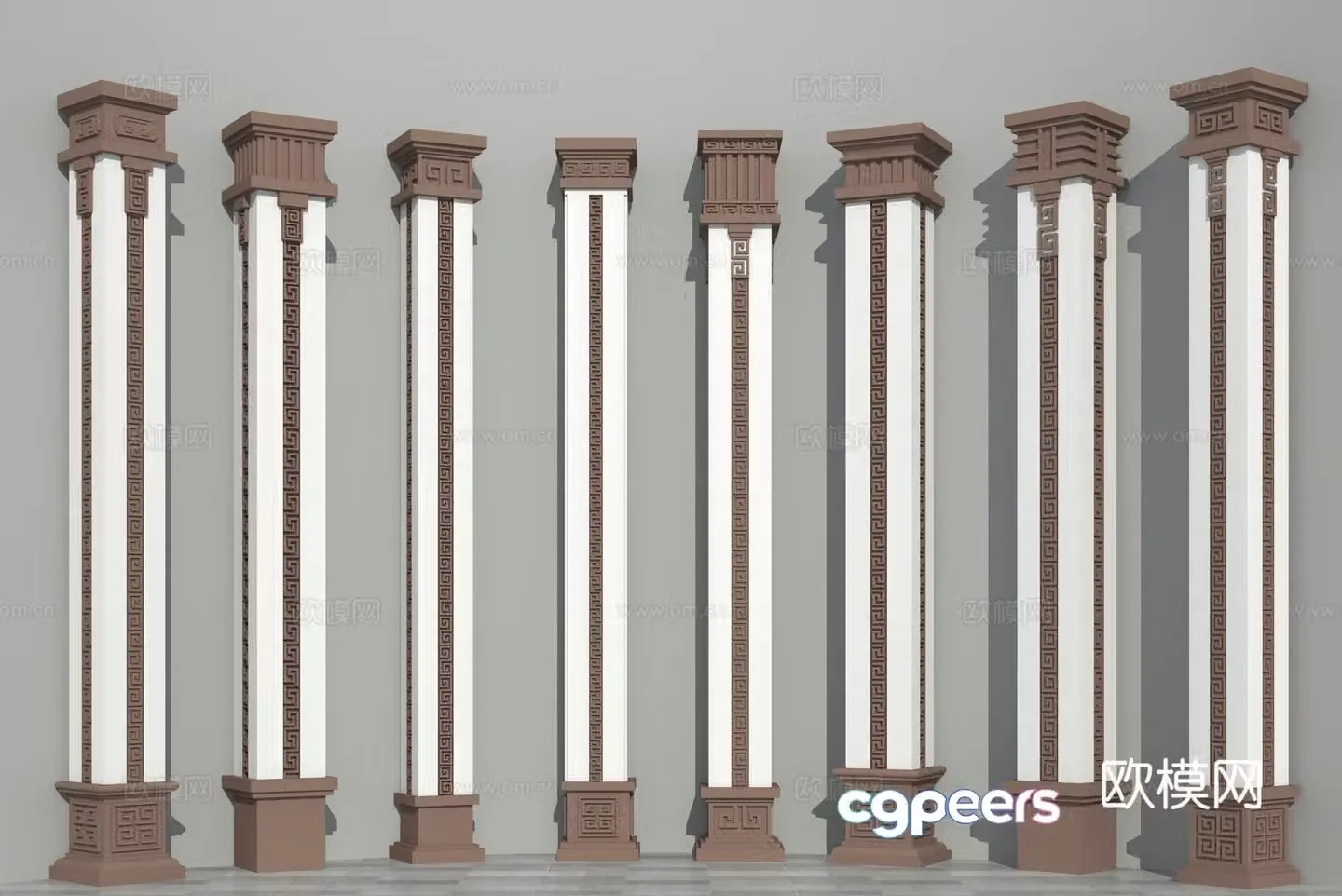 Chinese column corner column Roman column 3D model
