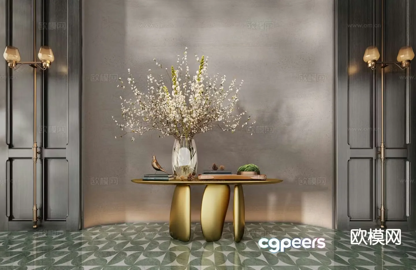 CCD hotel end view deck entrance deck 3D model