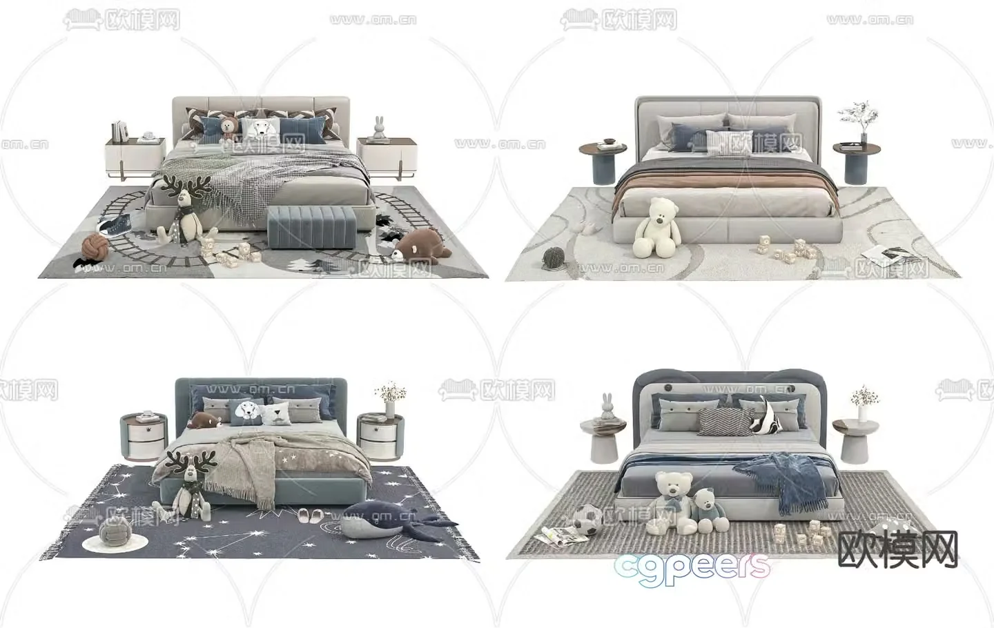 Modern children’s bed 3d model