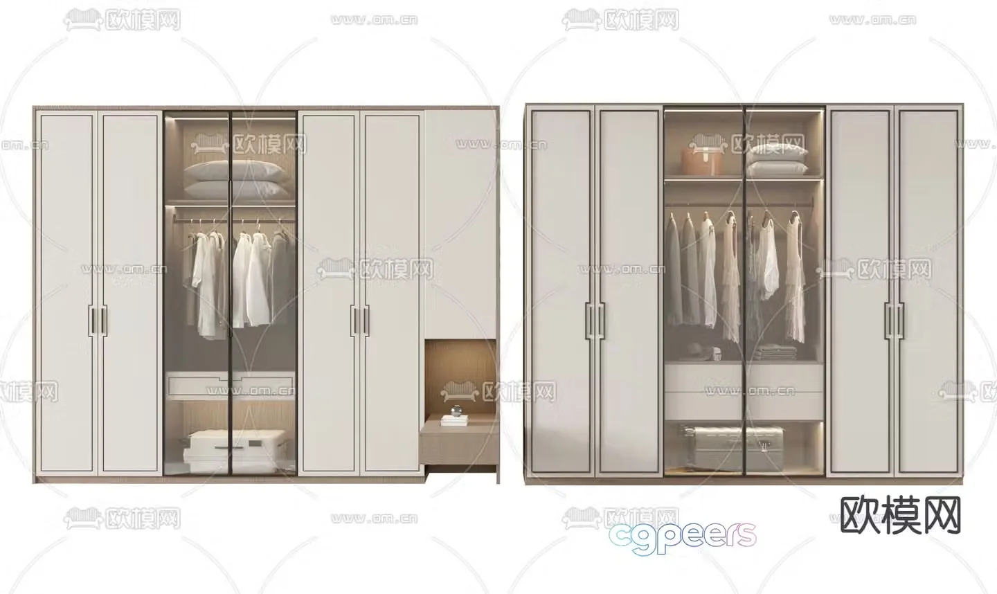 New Chinese style wardrobe wardrobe 3d model
