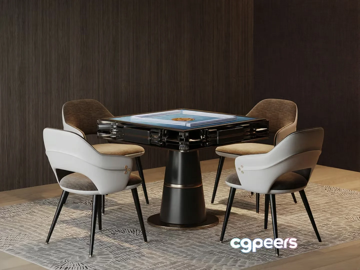 A Modern Dining Table 3D Model – 12187 – VRAY Render
