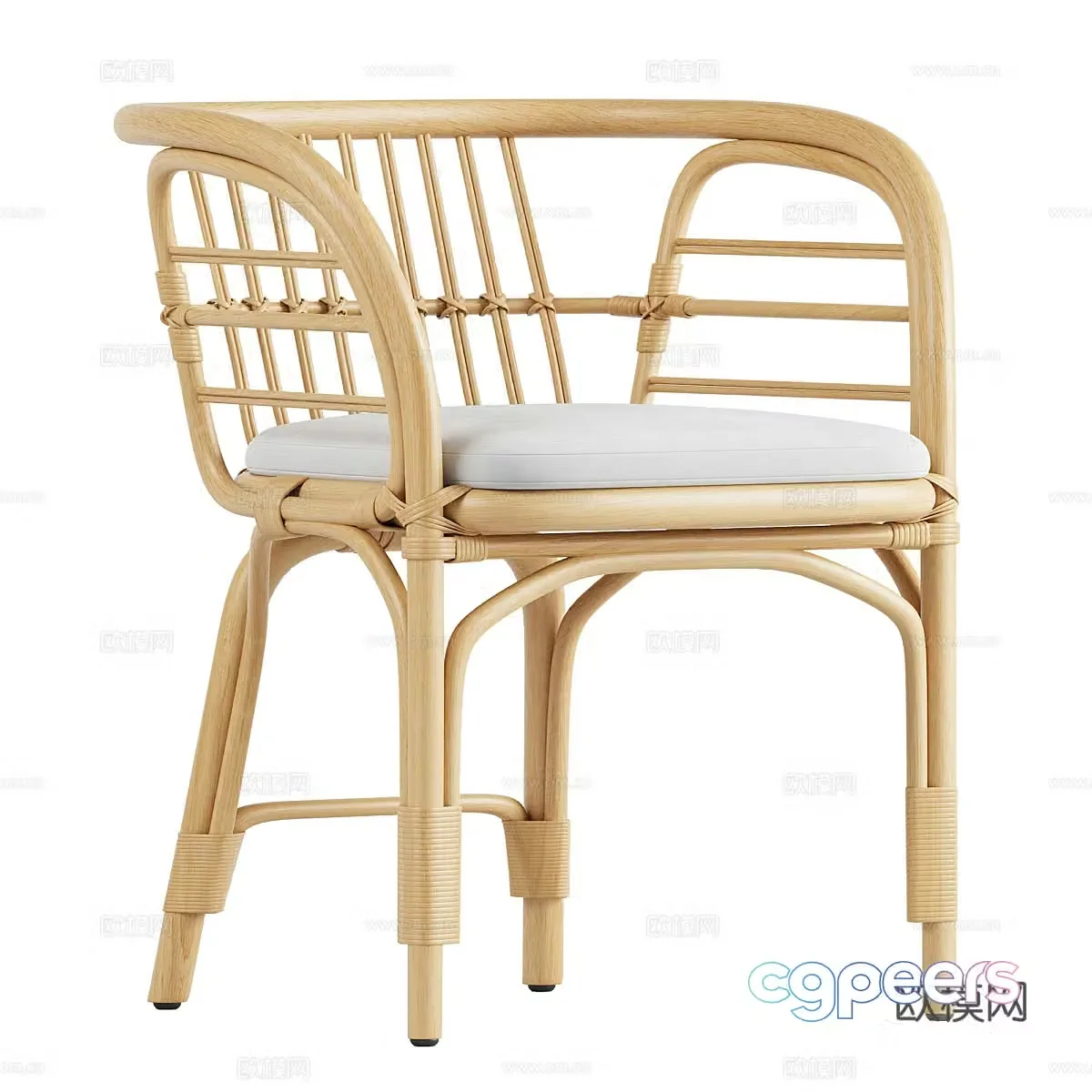 New Chinese style leisure chair rattan chair 3d model