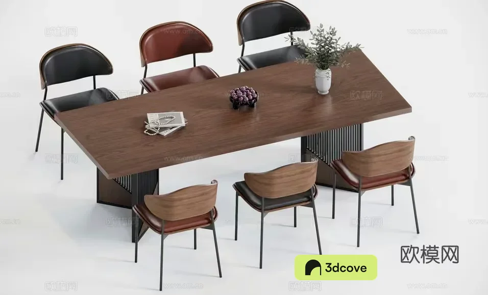 A Dining Table With Chairs