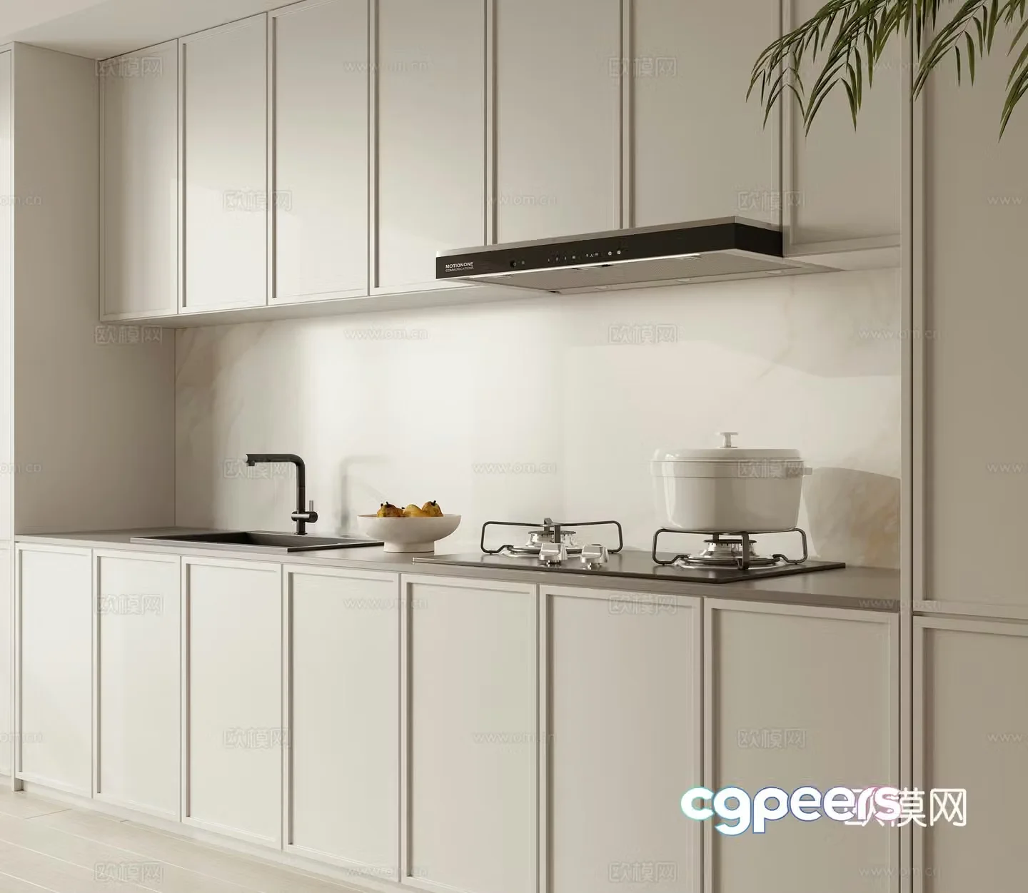 Range hood sink 3d model