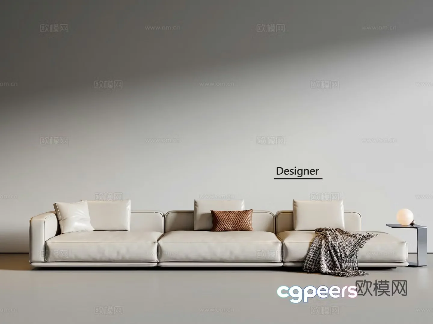 Modern three-person sofa 3d model