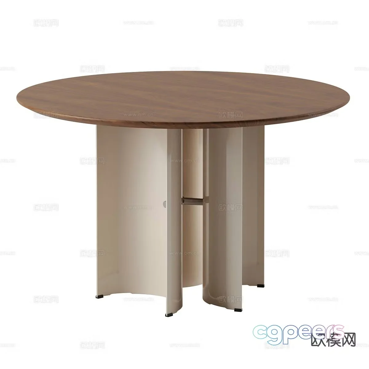 Modern round dining table 3d model