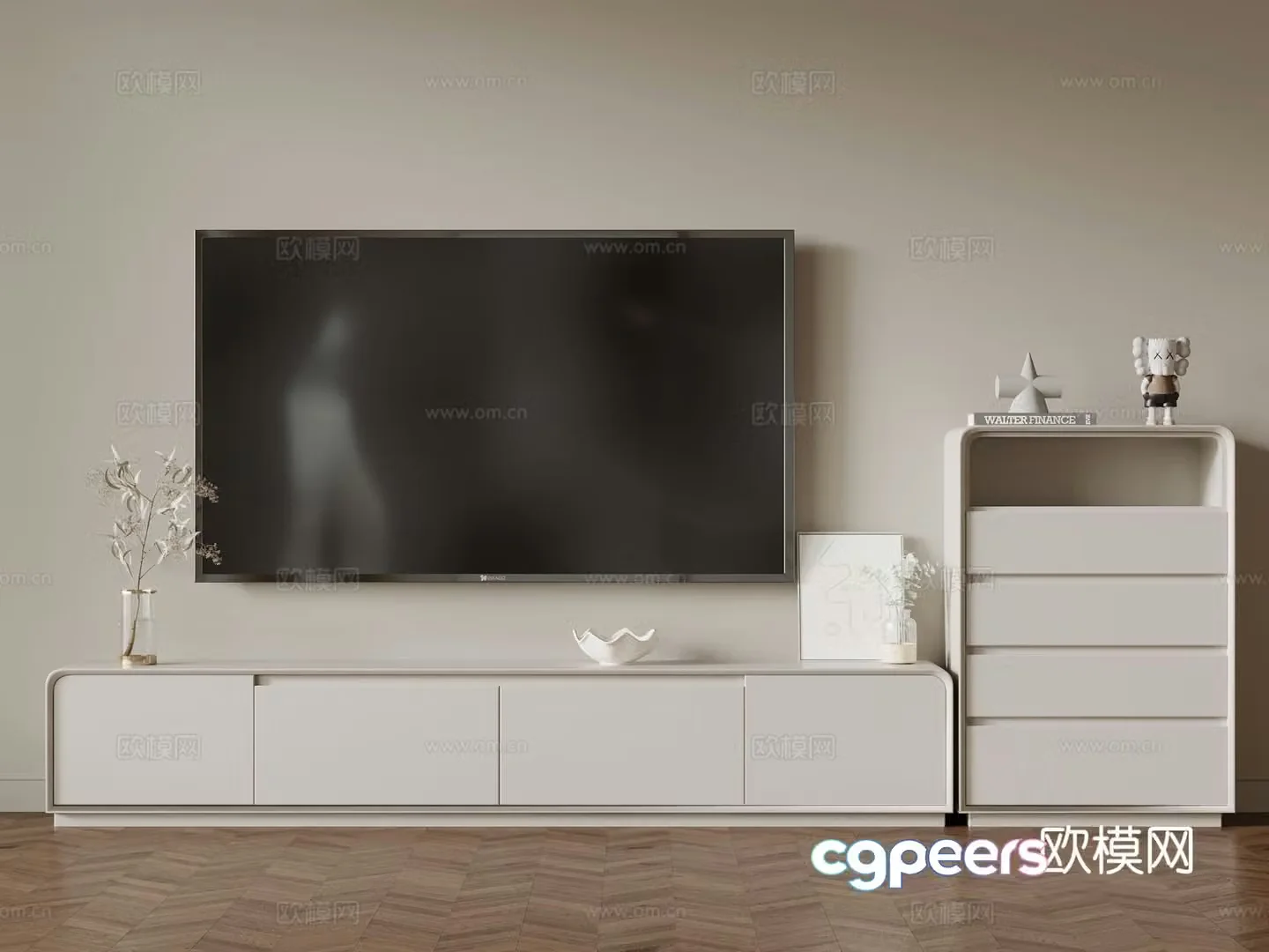 Modern TV cabinet chest 3d model