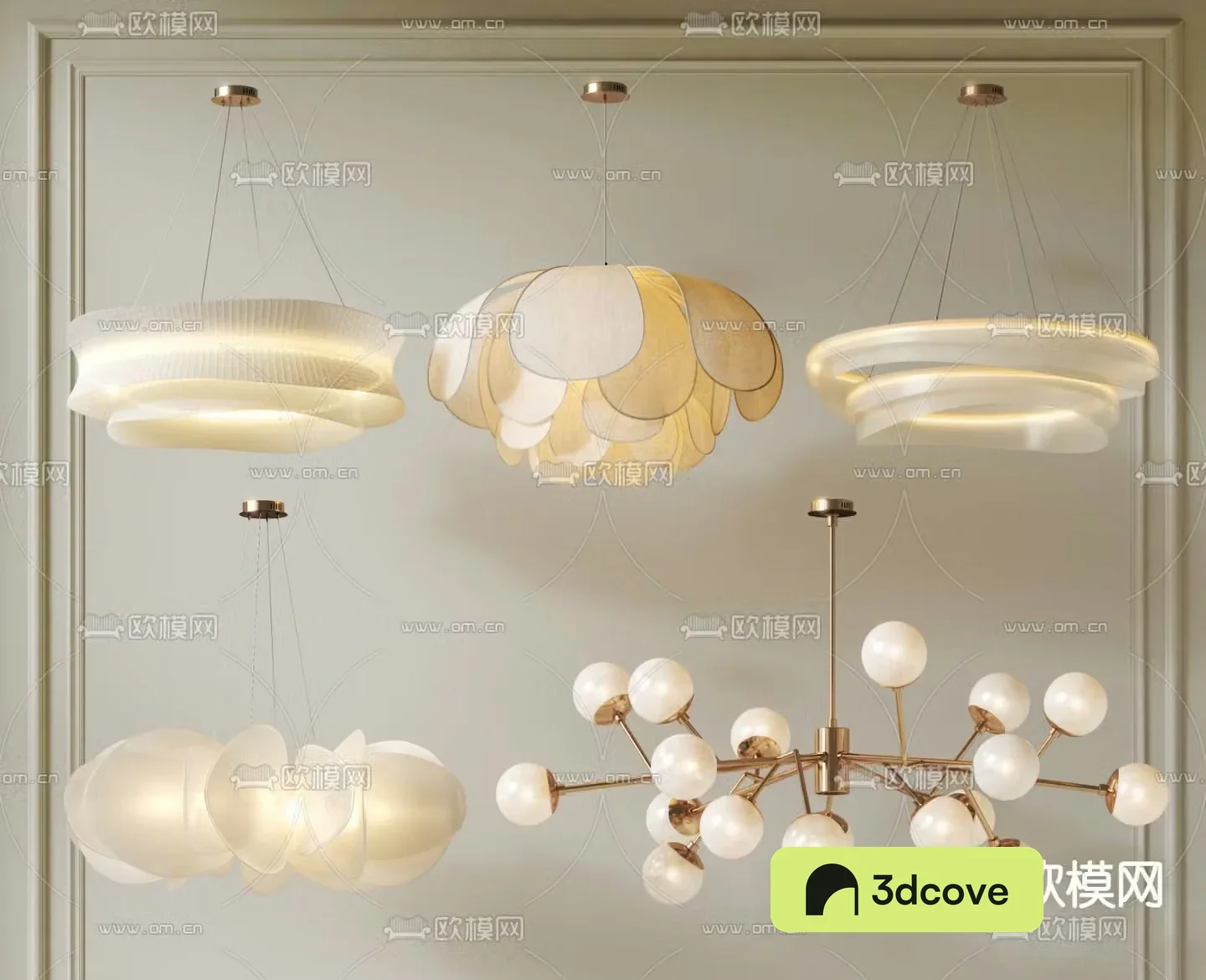 Cream style chandelier art chandelier petal chandelier multi-head