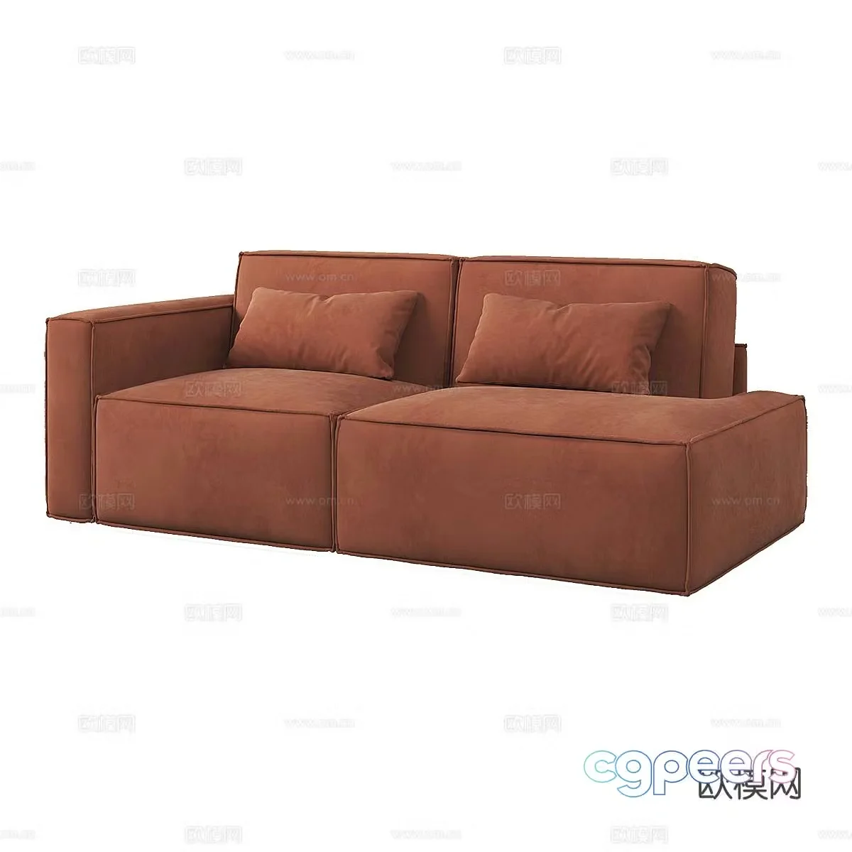 Modern simple double sofa double sofa simple sofa living room sofa pillow 3D model