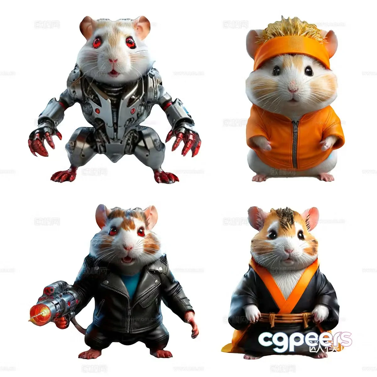 Modern hamster sculpture 3d model