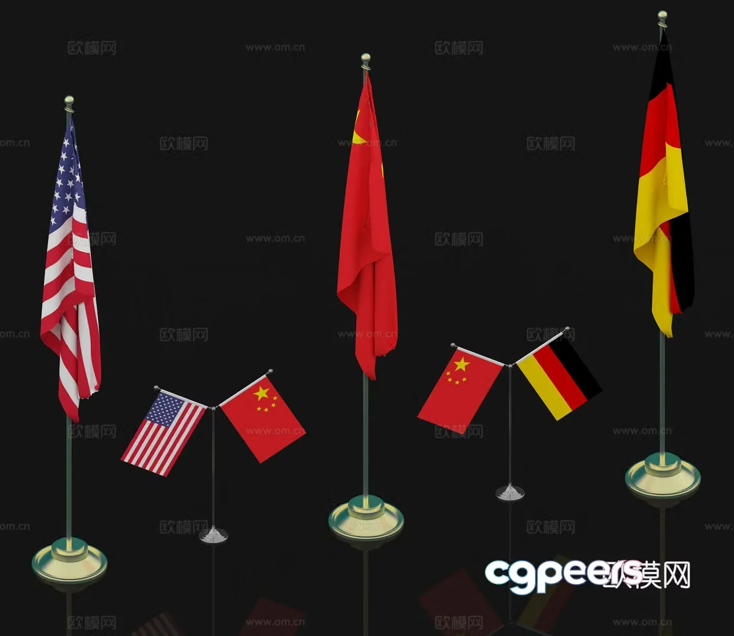 Modern activity road flag flagpole road flag flag waterway flag exhibition stand T sign rolling 3D model