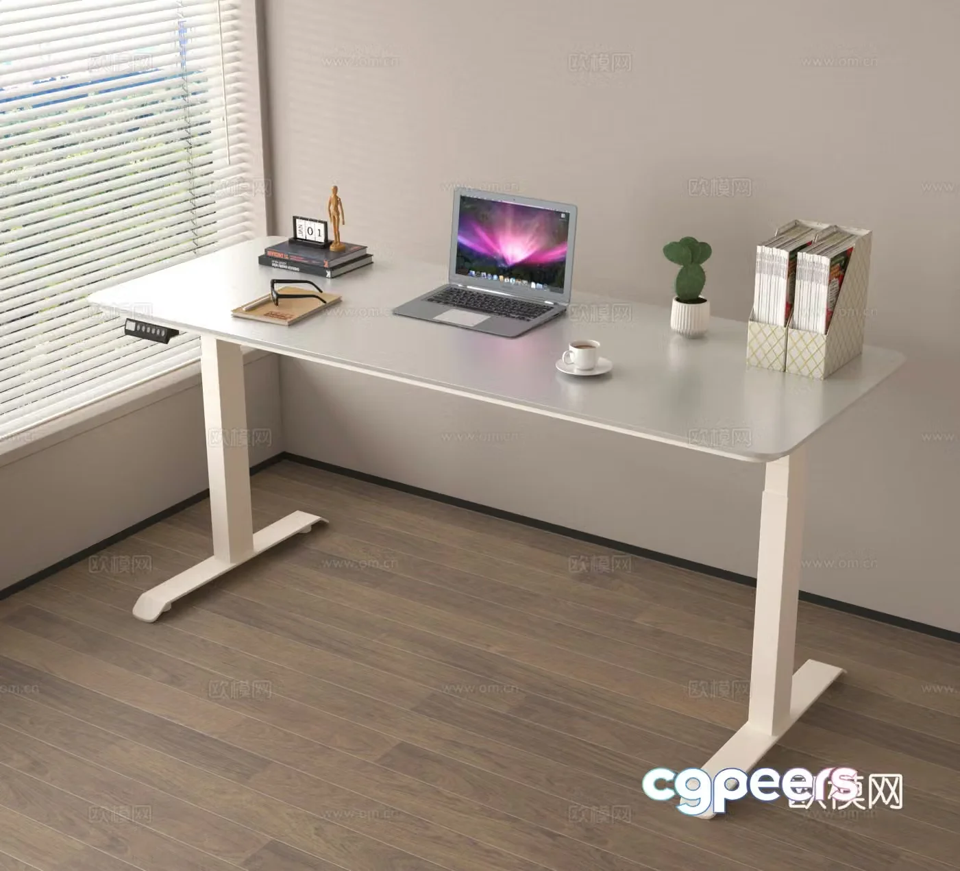 Computer desk study desk reading desk 3d model