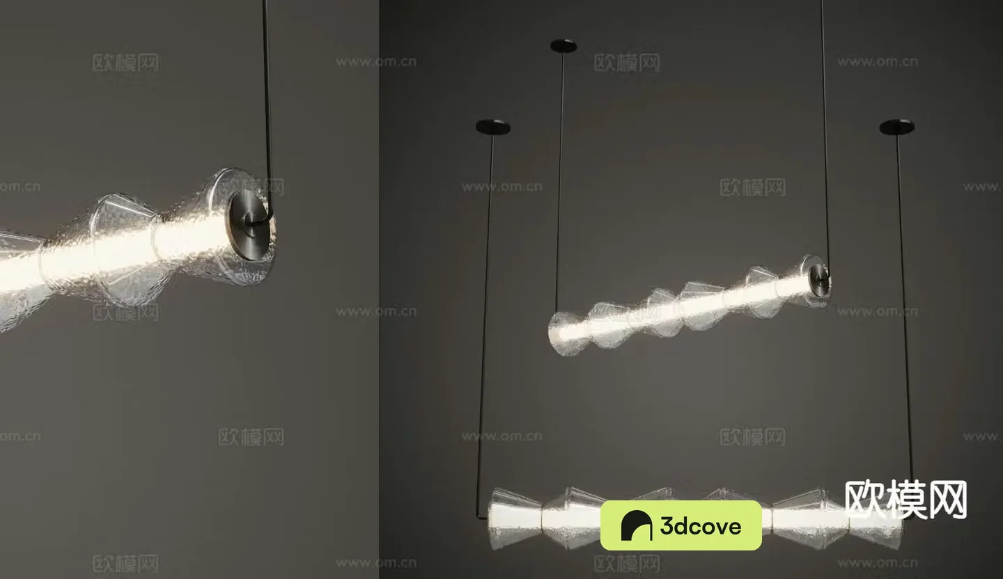 Modern glass chandelier strip light