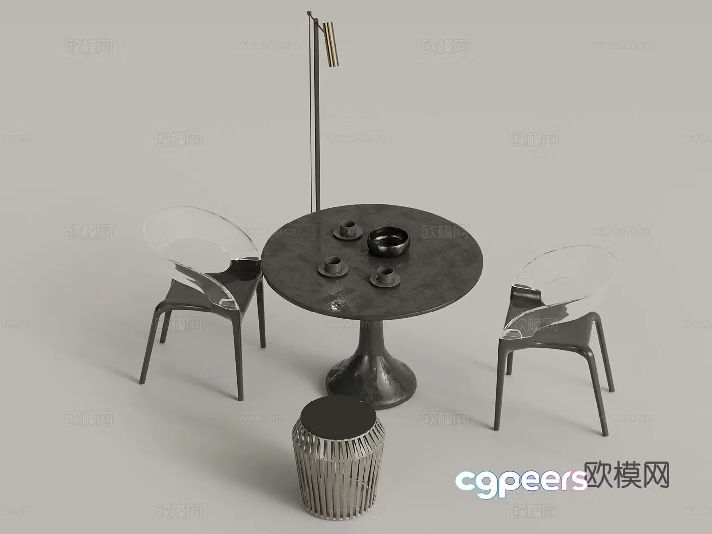 Modern coffee table and chair negotiation table and chair 3d model